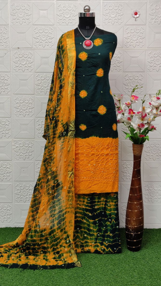 Kgm Bandhani Printed Cotton Non Catalog Dress Material